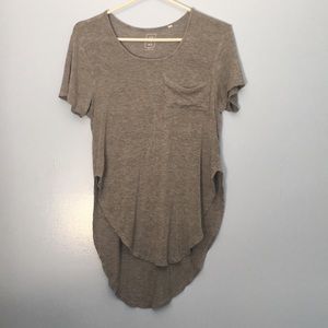 high cut grey pocket shirt